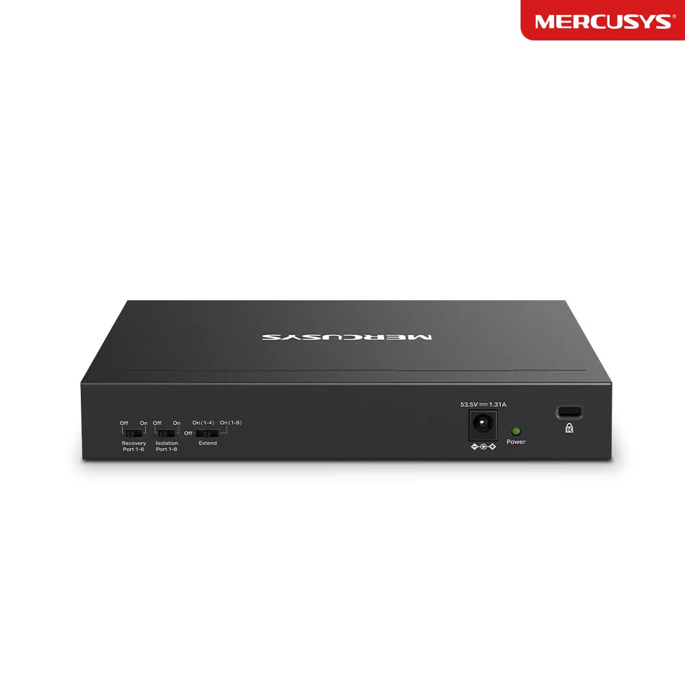 Switch 8 Ports Poe MERCUSYS Commutateur Gigabit Ethernet Pour Ordinateur 5 Ports Avec PoE 4 Ports, PoE 65 W, Compatible Avec PDs 802.3af/at, Gestion De L' énergie, Boîtier En Métal, Plug & Play