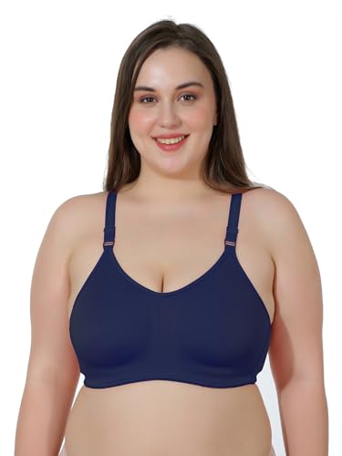 Image of MAROON Cotton Satin Blend Seamless Non Padded Non-Wired Full Coverage Women Minimizer Bra