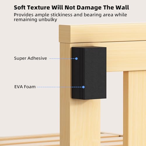 Image of Furniture Wall Protectors, IPEROT 23Pcs EVA Foam Headboard Stoppers for Wall, Bed Stoppers for Headboard, 10Pcs (20mm Thick)+13Pcs (3mm Thick) Couch Wall Protector, Black Headboard Bumper