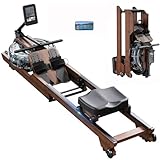 Dripex Water Rowing Machines for Home, Foldable Row Machine with 400LBS Weight Capacity, Rower Machine with Dedicated LCD Monitor, Comfortable Seat, Bluetooth App Compatible for Home Gym Exercise