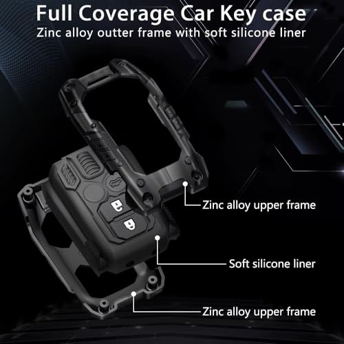 Image of BKN Luxury Metal Silicon Waterproof Transformer Car Key Cover with Keychain for Suzuki S-Presso | Baleno | Fronx | Alto-800 | Ignis | Swift | Celerio | S-Cross | Ritz | Ciaz | Wagon-R (2 Button Key)