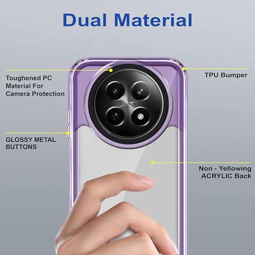 Image of Zapcase Back Case Cover for Realme Narzo N65 5G | Compatible for Realme Narzo N65 5G Back Cover | Case Cover with Camera Protection | (TPU + PC | Translucent Purple)