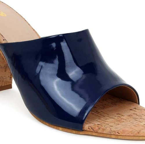 Image of Action Patent Leather Sandals| Pattern| Transparent Block Heel| Ankle Strap Black