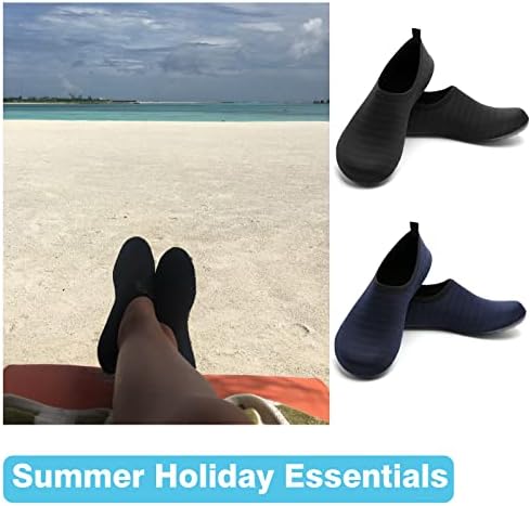 IceUnicorn Water Socks Mens Womens Outdoor Swim Barefoot Skin Shoes for Beach Running Snorkeling Surfing Diving Yoga Exercise, Lxy Black, 5/6 UK