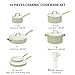 Pots and Pans Set Non Stick - VONIKI Ceramic Cookware Set with Cooking Utensils Set, Non Toxic Kitchen Cookware Sets Dutch Oven Pot with Lid Saucepan Set Sauté Pan Frying Pan Set for Cooking Gifts
