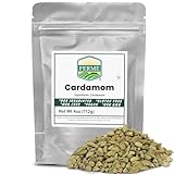 Ferme Spices Whole Green Cardamom Pods – Premium Quality Elaichi, Aromatic & Fresh, All-Natural for Cooking, Baking, Tea, Coffee, Chai, Vegan Gluten Free Gluten Free NON-GMO Kakule الهيل इलायची – 4 oz Resealable Pack