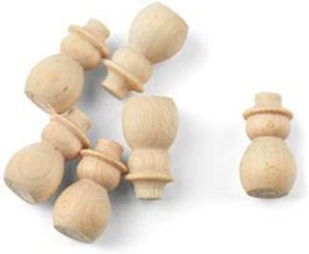 Unfinished Wood Micro Mini Snowmen - (96 Pieces) Blank Wooden Christmas Peg Dolls 3/4" H by Factory Direct Craft
