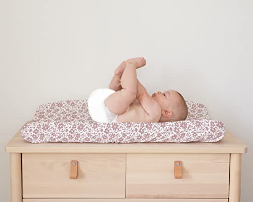 Image of Baby Changing Pad Cover 2-Pack for Girls (Antique Rose) - Premium Fitted Sheets Baby Diaper Changing Table Cover - Buttery Soft Cotton Blend