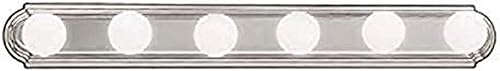 Kichler 5018NI, iluminación de tocador de pared para baño y tocador, 6 luces, 360 vatios, níquel cepillado, 36 pulgadas
