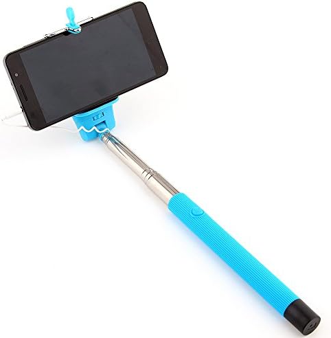 Selfie Stick No Bluetooth with Inner Extendable Cable Control Main for Apple Iphone 6/6 Plus/5/4, Ipod, Samsung Galaxy S6/s5/s4/s3, Note 4/3/2 and More (BLUE)