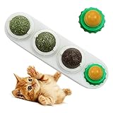 LMUGOOS Catnip Cat Toys with 2 Candies, Catnip Wall Ball Toys for Indoor Cats, Rotatable Safe...