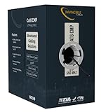 Cat6 Plenum (CMP) 1000ft Cable | 0.57mm 100% Solid Copper, 550 MHz, 23AWG, 4 Pair, UTP | Fluke DSX-8000 Tested up to 100m | PoE, PoE+ & PoE++ | Industry’s Most Accredited Cable (Black)