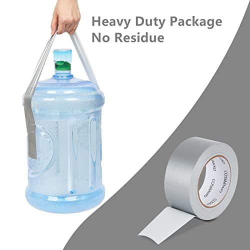 Cosimixo 5-Pack Silver Heavy Duty Duct Tape, 2 Inches X 30 Yards, Strong, Flexible, No Residue, All-Weather And Tear By Hand - Bulk Value For Repairs, Industrial, Professional Use #TOP4