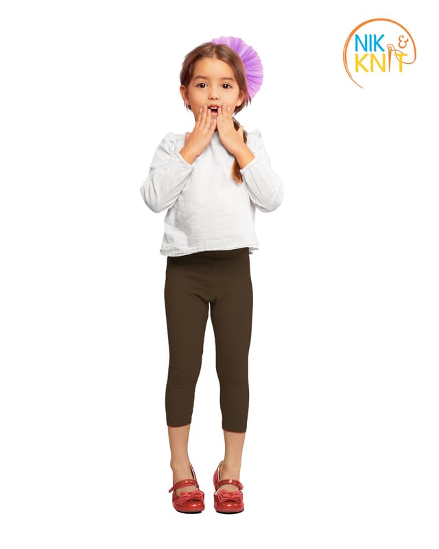 Image of NIK & KNIT Premium Stretchable Plain Capri Leggings for Girls /Kids | Night Wear | Leggings /Capris (Top /T-Shirt NOT Included)