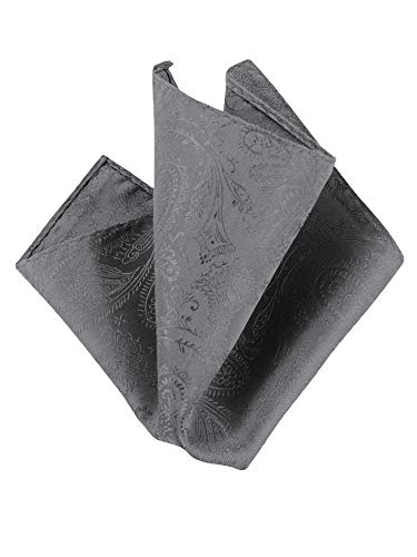 CHARCOAL GRAY PAISLEY Design Hankie Men's Hankerchief Pocket Square Hanky