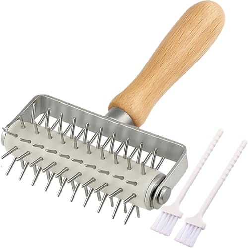 Pizza Dough Docker Roller Stainless Steel, Pin Puncher Dough Hole Maker, Docking Tool for Pizza Pie Cookie Pastry Bread