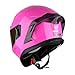 1Storm Motorcycle Full Face Helmet DOT Adults Street Bike Dual Visor Sun Inner Shield with One Extra Clear Shield: Glossy Pink