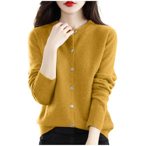 Button Cardigan Sweaters for Women, Long Sleeve Crewneck Knit Cardigan Sweaters, Ladies Going Out Pullover Sweater