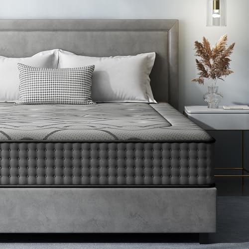 DEWINNER Colchón 150 x 190 x 30 cm, Espuma viscoelástica, Muelles Individuales, Altura 30 cm, Absorbe la Humedad, Transpirable, hipoalergénico y Antibacteriano