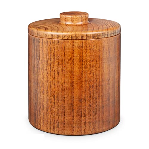 Cubo de hielo de madera maciza hecho a mano de 1,2 L / 40 oz con tapa