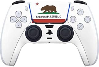 Skinit Decal Gaming Skin Compatible with PS5 and Compatible with PS5 Digital Edition DualSense Controller - Skinit Originally Designed California Republic Design