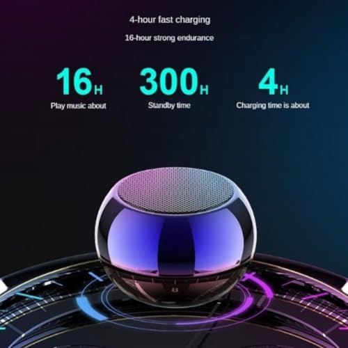Image of EDNITA Mini Wireless Bluetooth Speaker, Portable Speaker with Stereo Bass Sound, Mini Boost 4 All Smartphone Connectivity, Metal Electroplating Round Woofer (Pack of-1 Multicolor)