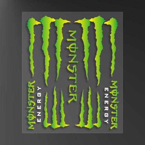 Autocollant Moto Réfléchissants, Moto Stickers en Vinyle Monster Energy pour Moto Accessoires d'Extérieur- Autocollant Imperméables Moto pour Moto (FG-034)