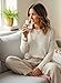 Acelitt Womens Casual Summer Long Sleeve Crew Neck Lightweight Oversized Fashion 2025 Crochet Knit Pullover Sweater White Small