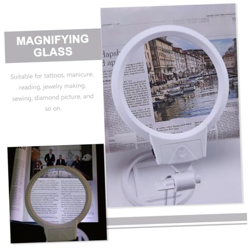 Lampe loupe pliable double LED support métal lecture bureau - 8