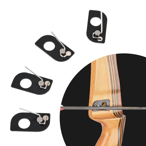 SOPOGER Arrow Rest for Recurve Bow - 4 Pcs Magnetic Metal Recurve Arrow Rest with Adhesive Back Hunting Shooting Targeting Recurve Bow Accessories (Left)