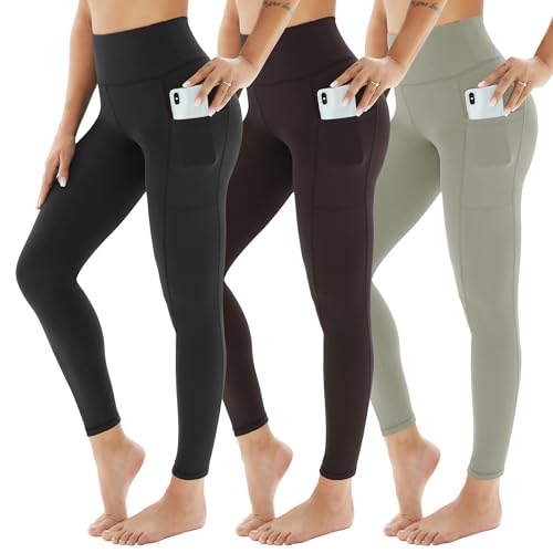 AMIYOYO Sport Leggings Damen mit Tasche High Waist Leggins Blickdicht...