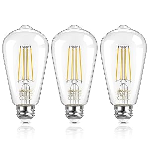DiCUNO Vintage Edison Light Bulb E27 Edison Screw Bulb ST64, 6W Equivalent to 60W, Filament Clear LED Bulb, Warm White 2700K, 810LM, Non-dimmable, 3 Pcs