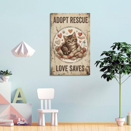 Impression sur toile vintage chaton OKAHYS déco murale moderne