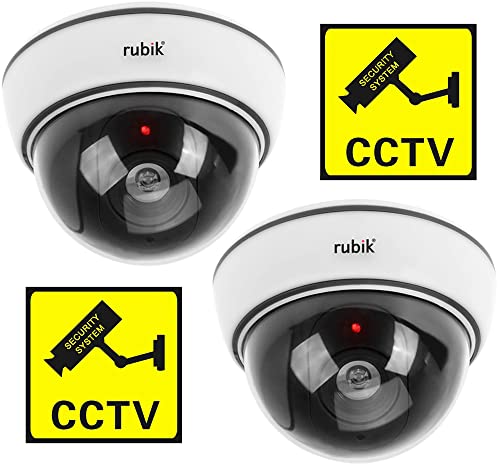 Rubik 2pc Dummy CCTV Camera with Flashing LED Light and CCTV...