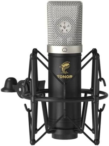 TONOR Cardioid Condenser Microphone, USB Computer Mic Kit with 24mm Diaphragm/Spider Shock Mount for Podcasting, Gaming, Streaming, YouTube, Voice Over, Studio/Home Recording, TC-2030
