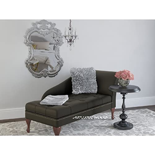 Image of Velvet Left Arm Chaise Lounge Storage Couch Luxury for Offices, Bedroom, Living Room (Black)