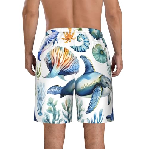 Crab Conch Print Stylish Men Beach Shorts Lightweight Cozy Swim Trunks Summer Casual Outings Holiday3