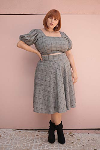 Saia Godê Xadrez - Plus Size Tamanho:2 (48)