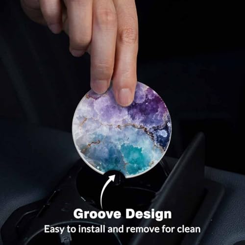 Portavasos para carro 2 piezas cerámica absorbente azul púrpura miniatura 6
