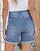 luvamia Women's Fashion Jean Shorts - Trendy Summer Denim Jorts - Stretchy Blue Shorts for Women - Size Medium 8 10