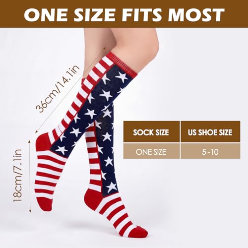 Image of American Trends Women's Knee High Socks, Novelty Holiday Printed Tall Tube Socks, Casual & Party Athletic Sports Stockings
