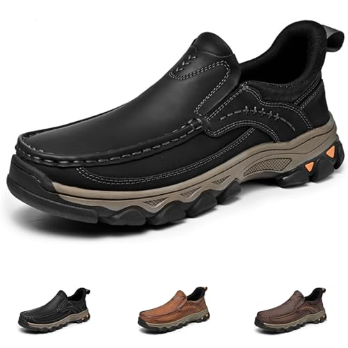 Enjerr Orthopedic Shoes Men,Enjerr Orthopedic Shoes,Men's Comfortable Casual Genuine Leather Slip on Loafers