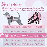 rabbitgoo Dog Harness Medium, Adjustable No Pull Harness for Dogs, Easy Wearing with One Buckle, Breathable Reflective Pet Vest with Control Handle for Walking Training, Pink, M - Image 2