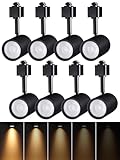 LEONLITE 8-Pack 8.5W LED Track Lighting Heads, 2700K Soft White, 36° H Type Track Light Heads, CRI90+ Dimmable LED Track Spotlight Fixtures, ETL, Matte Black