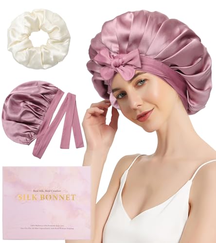 Bonnet soie cheveux nuit femme WELROG pour protéger les boucles au lit