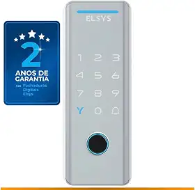 Fechadura Digital de Sobrepor, Abertura por senha ou tag, Tecno, Prata, DS4100V, Elsys