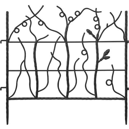 AMAGABELI GARDEN & HOME Decorative Garden Fences and Borders for Dogs 26in(H)×11.5ft(L) Garden Fencing Metal Fence Panels Dig Metal Fence Garden Edging Border for Animal Barrier Flower Bed Yard