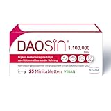 DAOSiN Tabletten, Hochdosiert, bei Histaminunverträglichkeit zur Ergänzung des körpereigenen DAO Enzyms zum Histaminabbau aus der Nahrung, Hohe Enzymaktivität 1,1 Mio. HDU, Vegan - 1 x 25 Tabletten