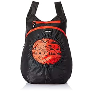 GEAR Black and Orange 49 cms Casual Backpack (BKPCARYON0106)