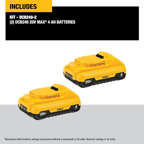 Image of DEWALT 20V MAX 4 Ah Lithium Ion Battery 2-Pack (DCB240-2)